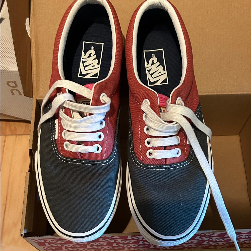 Vans Men's orange and navy blue yellow heel Canvas Sneakers unisex